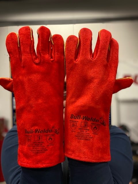 Lashandschoen gevoerd – Rood Bull Welder